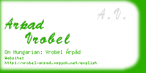 arpad vrobel business card